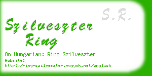 szilveszter ring business card